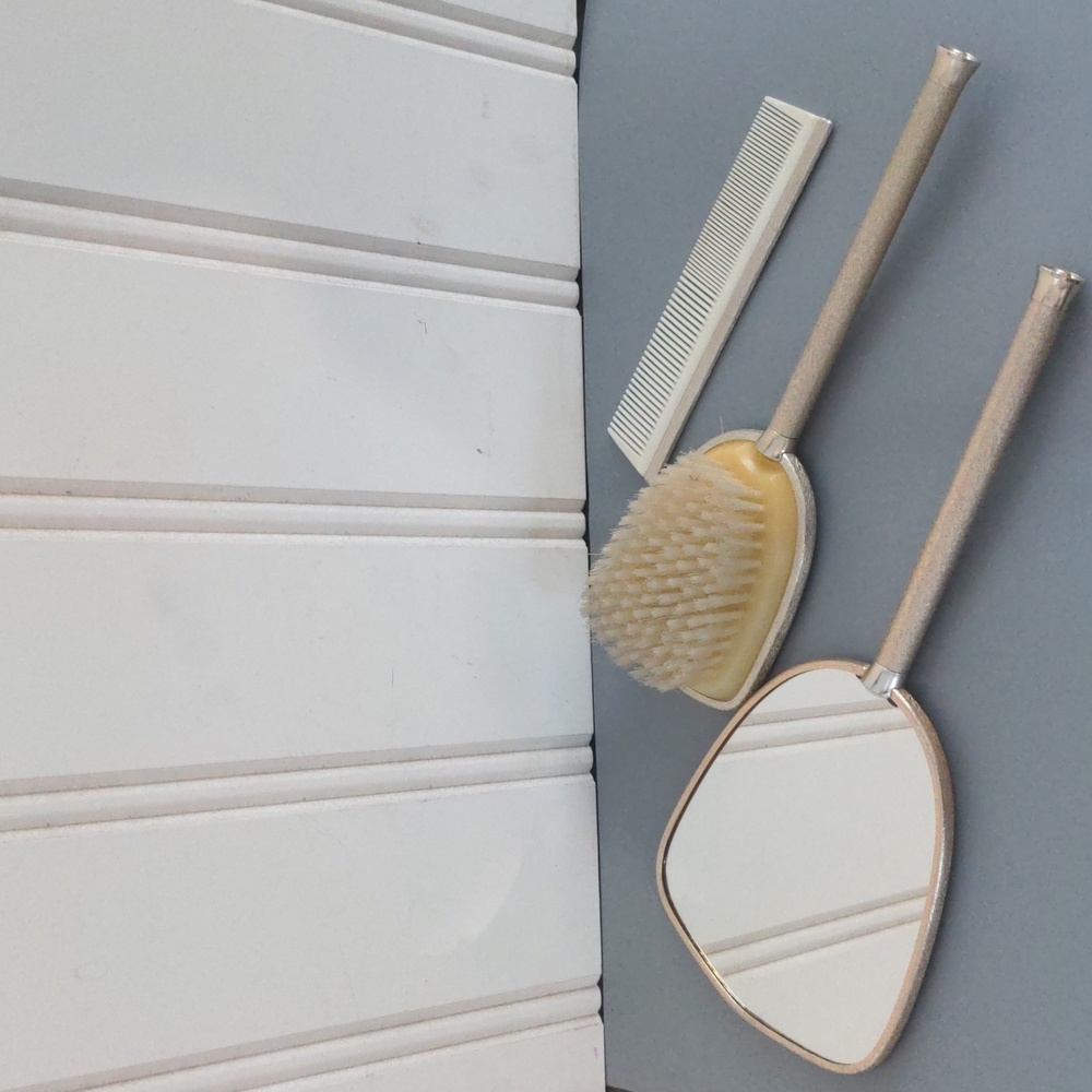 Antique Vanity Set Mirror Brush Comb Circa 1950 Collectors